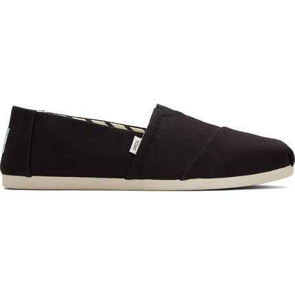 TOMS Men's Recycled Cotton Alpargata Loafer Flat, Black White, 6.5 UK