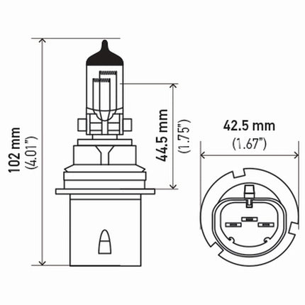 HELLA 9004TB Twin Blister Standard Halogen Bulb, 12 V, 65/45 W, 2 Pack