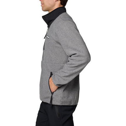 Columbia Men's Sequoia Grove Half Zip Fleece, City Grey Heather/Black, S