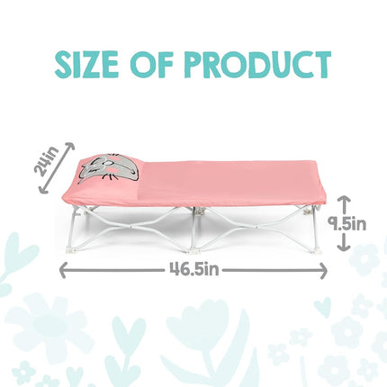 Regalo My Cot Pals Small Single Portable Toddler Bed, Cat, Pink