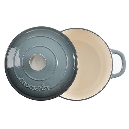 Crock Pot 69143.02 Artisan Faitout rond en fonte émaillée de 6,6 litres, gris ardoise