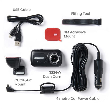 Nextbase 322GW Dash Cam - 1080p Full HD Car Camera