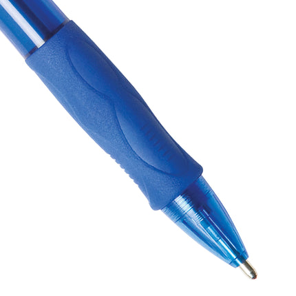 Bolígrafo retráctil BIC Glide Bold, punto grueso (1.6 mm), azul, 12 unidades, agarre de goma para una escritura cómoda (paquete de 18, 216 unidades en total)