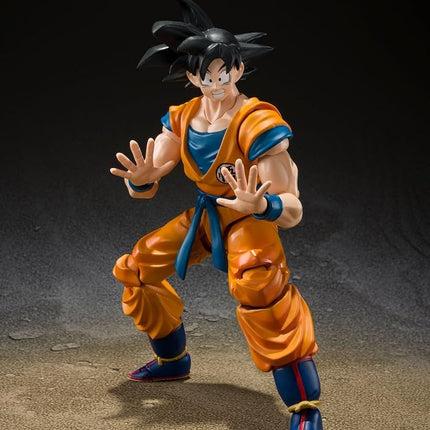 Tamashii Nations S.H.FIGUARTS Dragon Ball Movie Son Goku Super Hero Figure,Orange/Blue
