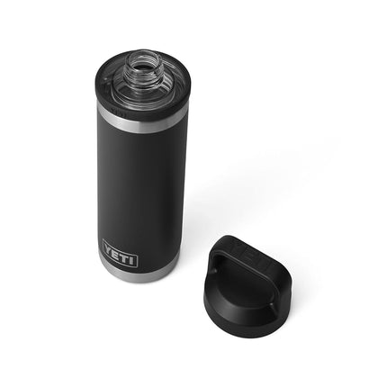 YETI Rambler 18 oz Bottle, Vacuum Insulated, Stainless Steel with Chug Cap, Black