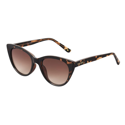 NINE WEST Women's Cora Sunglasses Cat Eye, Brown Tortoise, 51mm