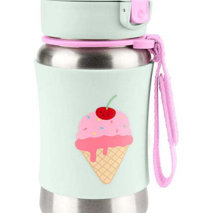 Skip Hop Toddler Sippy Cup with Straw, Sparks Stainless Steel Straw Bottle, Ice Cream