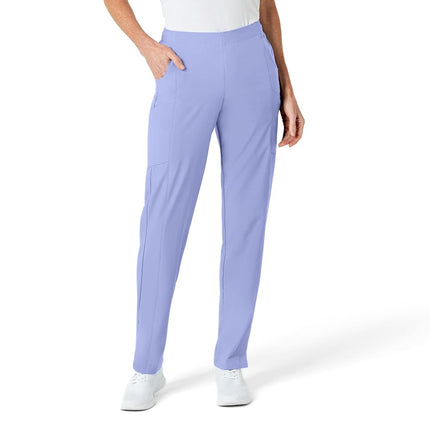 WonderWink Women's Flat Front Cargo Pant, Ceil Blu