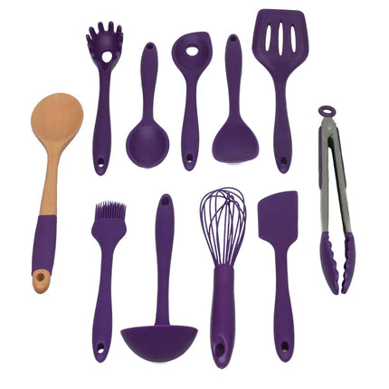 Chef Craft Juego de utensilios de cocina de silicona prémium, 11 piezas, morado