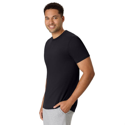 Hanes ComfortBlend Originals Lightweight, Crewneck T-Shirts for Men, Tri-Blend Tee, Sizes, Black, X Large Tall