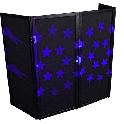 Rockville RFSSW White DJ Event Facade 80" x 44" Steel Frame Booth+Bag+Scrim