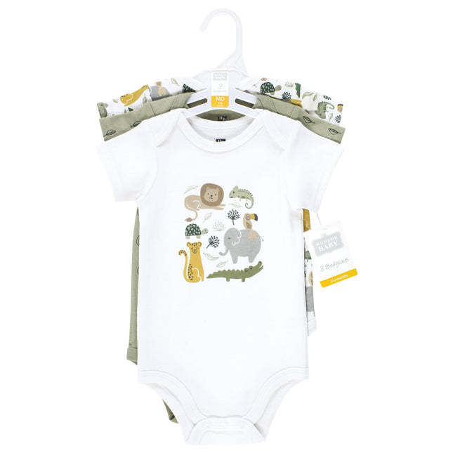 Hudson Baby Unisex Baby Cotton Bodysuits, Jungle, Preemie