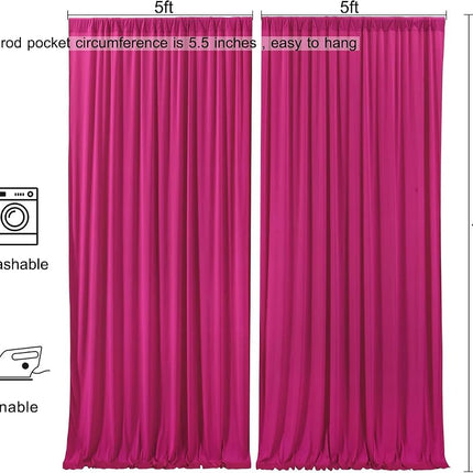 AK Trading CO. 10 feet x 10 feet IFR Polyester Backdrop Drapes Curtains Panels with Rod Pockets - Wedding Ceremony Party Home Window Decorations - Fuchsia
