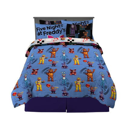 Franco Five Nights at Freddy's Kids Bedding Super Soft & Cozy Comforter and Sheet Set with Sham, 7 Piece Queen Size, (Officially Licensed Product)