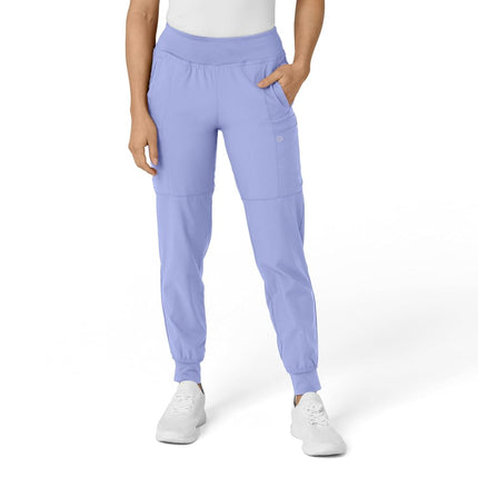 WonderWink 5555TCEILXLT W123 Women's Comfort Waist Cargo Jogger Pant, Ceil Blue, Tall-XL Size