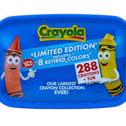 Crayola Crayon Tub (288ct), Bulk Crayons for Kids, Limited Edition Crayon Colors, Classroom Art Supplies for Preschool & Kindergarten,