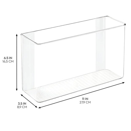iDesign 66140 Large Affixx Peel and Stick Adhesive Kitchen Organizer Strong Hold, Clear X-Large