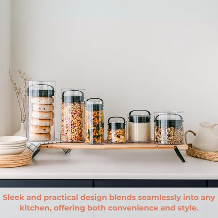 Evak Fresh Medium - Tall (2.2L), Airless Canister with Black handle, Clear