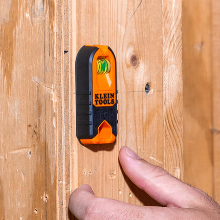 Klein Tools MSF1002 Magnetic Stud Finder and Level, Compact, Wood and Metal Detector with Bubble Vial for Accurate Markings, Felt Pad Backing, 2-Pack