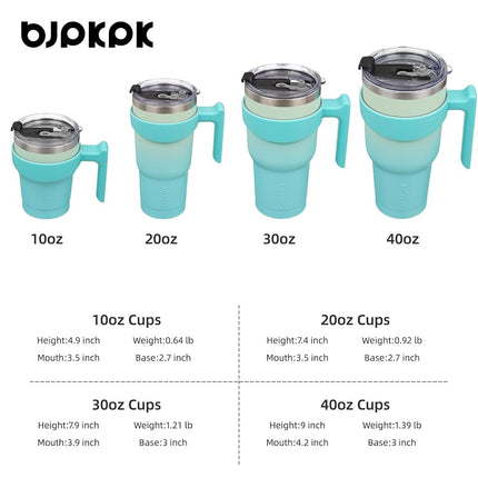 BJPKPK 40 oz Stainless Steel Insulated Tumbler Cups with Handle and Straw and Lid,Mint