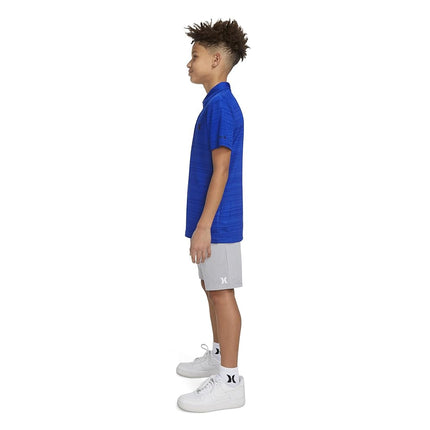 Polo Hurley pour garçons, Performance, Bleu royal chiné, Taille 6