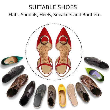 Dr. Foot's Arch Support Shoe Insoles for Flat Feet, Gel Arch Inserts for Plantar Fasciitis, Adhesive Arch Pad for Relieve Pressure and Feet Pain, Cork - 2 Pairs, 2 Count (Pack of 1)