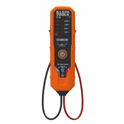 Klein Tools Voltage Tester, AC Voltage, DC Voltage, and DC Polarity, Includes Batteries Klein Tools ET40