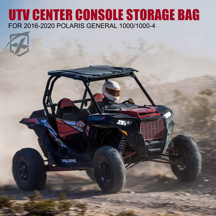 Bolsa de almacenamiento para consola central Xprite UTV para Polaris General 1000/1000-4 todoterreno 2016, 2017, 2018, 2019, 2020, 2021 Organizador de bolsillo para asientos centrales - Redlining