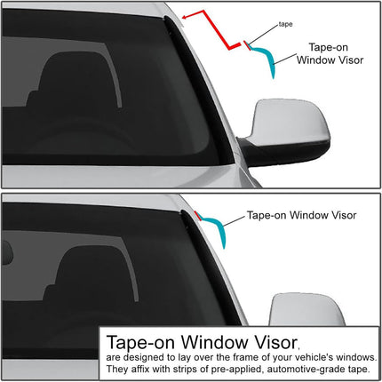 DNA MOTORING Tape-On Window Visor Deflector Rain/Sun Guard Compatible with 17-23 Subaru Impreza Hatchback, WVS-279