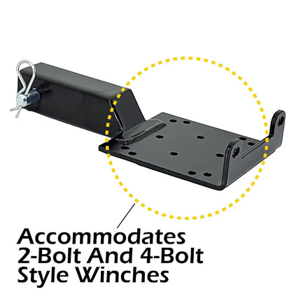 MAXXHAUL 50688 Universal Hitch Winch Mount for ATV UTV and Truck with 2" Receiver 3600 lbs Capacity