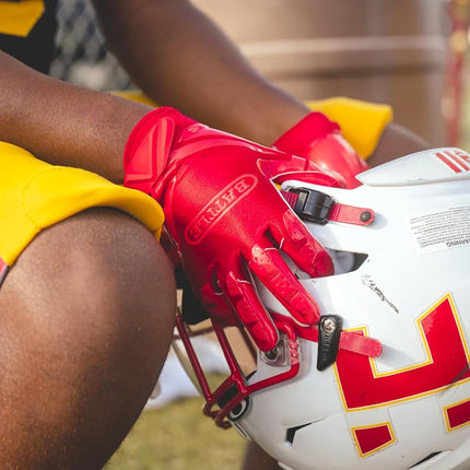 Battle Sports Double Threat Wide Receiver Football Gloves - Adult and Youth Football Gloves - Ultra Stick Gloves - Youth Medium, White