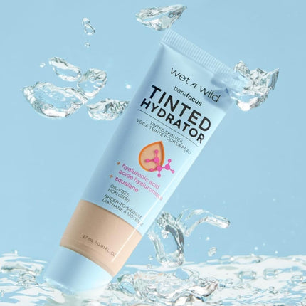 Wet n Wild, Bare Focus Tinted Hydrator, Tinted Face Cream Enriched with Hyaluronic Acid and Vegan Squalane for Radiant Skin, Light to Medium Coverage, Semi Matte Finish, Tanned Skin