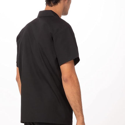 Chef Works Men's Utility Cook Shirt, Black, XS