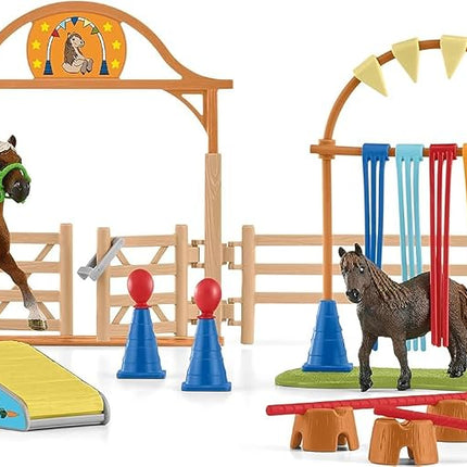 Schleich Farm World - 48Pc Pony Agility Training Playset - Kids 3+ | 42481