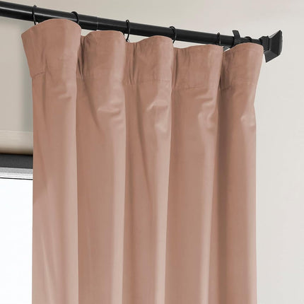 HPD Half Price Drapes Heritage Plush Velvet 120 Inches Long Darkening Curtains for Bedroom & Living Room 50W x 120L, (1 Panel), Peach Blossom, 50" W x 120" L (Pack of 1)