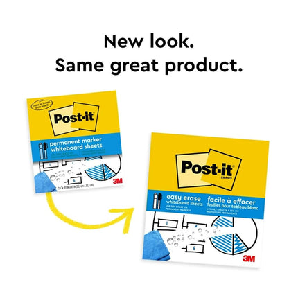 Post-it Easy Erase Permanent Marker Whiteboard Surface, 9.1 in x 9.1 in
