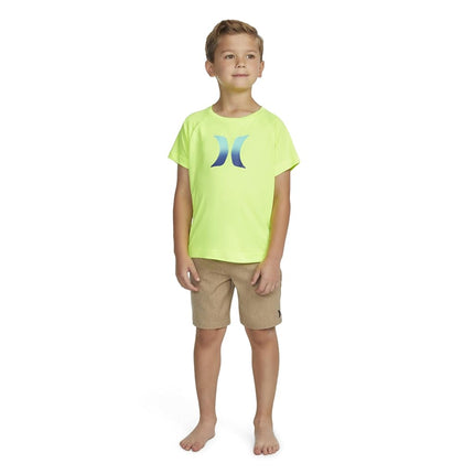 Camiseta de natación Hurley Boys' UPF 50+ Rash Guard, Volt/Icon, 5