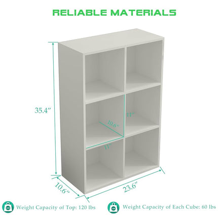 OSCHF 6-Cube Storage Shelf Bookcase, Warm White