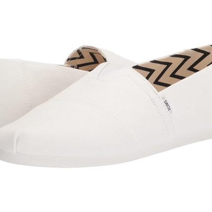 TOMS Mens Recycled Cotton Alpargata Loafer Flat, White, 9.5 UK