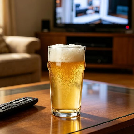 Pint Glasses, 20oz British Beer Glasses, Classic Craft Beer Glasses, Premium Beer Glasses Set of 2, Pub Beer Glasses, Unique Design Beer Glasses, Easy to