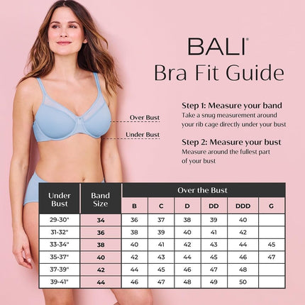 Bali Satin Tracings Minimizer Bra, Underwire Bra, Full-Coverage Bra, Maximum Support Minimizer Underwire Bra, Nude, 38D