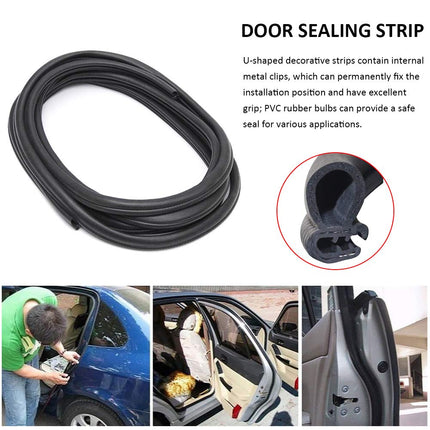 Sellado para la intemperie DGSL para automóviles, tira de sellado de puertas automotrices de 25 pies con sello de goma de bulbo lateral para automóviles, barcos, camiones, casas rodantes