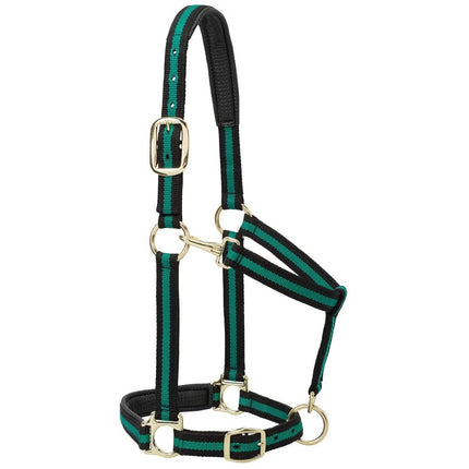 Weaver Leather 1" Small Horse/Weanling Draft Padded Chin & Throat Snap Halter, Blue, Adjustable
