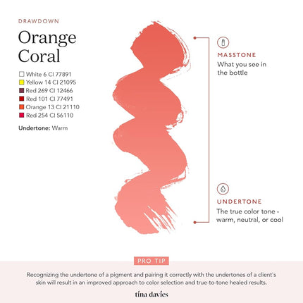 Tina Davies X Perma Blend Envy & Lust Lip Pigment - Orange Coral, PMU 1/2oz