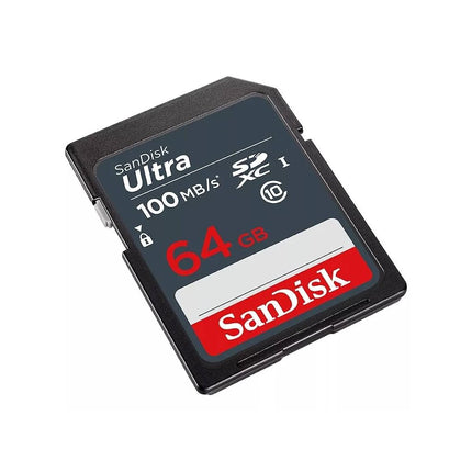 SanDisk Ultra 64GB SDXC Memory Card, up to 100MB/s, Class 10, Black/Grey