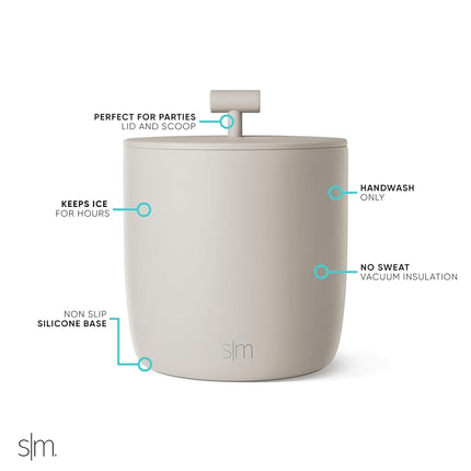 Simple Modern Insulated Ice Bucket with Lid & Scoop | 100oz | Beige