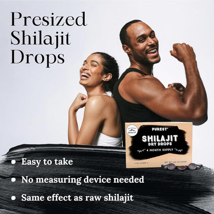 Shilajit Dry Drops from Pure Himalayan Shilajit ® - 120 Counts, 4 Month Supply, Original Siberian Shilajit, 100% Pure, Trace Minerals & Fulvic Acid