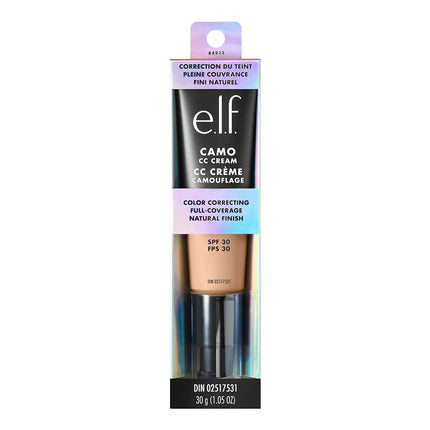 e.l.f. Camo CC Cream, Color Correcting Medium-To-Full Coverage Foundation, Improves Skin Texture & Tone, Vegan & Cruelty-Free, Light 210 N