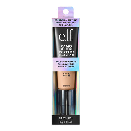 e.l.f. Camo CC Cream, Color Correcting Medium-To-Full Coverage Foundation, Improves Skin Texture & Tone, Vegan & Cruelty-Free, Light 210 N