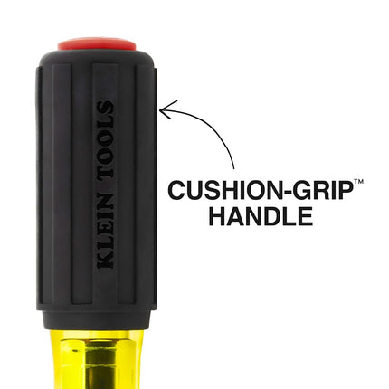 Klein Tools 65412 Heavy Duty Hollow Shaft Nut Driver, Color-Coded 1/2-Inch Hex, Pass Through Design, 6-Point, Cushion-Grip Handle